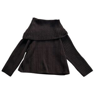 Mara Hoffman Cashmere Wool Chocolate Brown Chunky Knit Sz XS Quiet Luxury
